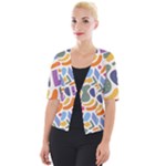 Abstract Pattern Background Cropped Button Cardigan
