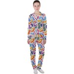 Abstract Pattern Background Casual Jacket and Pants Set