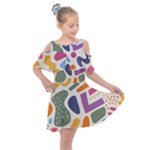 Abstract Pattern Background Kids  Shoulder Cutout Chiffon Dress