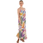 Abstract Pattern Background Cami Maxi Ruffle Chiffon Dress