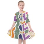 Abstract Pattern Background Kids  All Frills Chiffon Dress