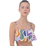Abstract Pattern Background Frill Bikini Top