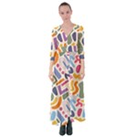 Abstract Pattern Background Button Up Maxi Dress
