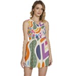 Abstract Pattern Background Sleeveless High Waist Mini Dress