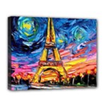 Eiffel Tower Starry Night Print Van Gogh Canvas 14  x 11  (Stretched)