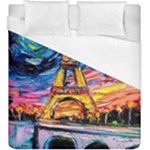 Eiffel Tower Starry Night Print Van Gogh Duvet Cover (King Size)