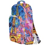 Eiffel Tower Starry Night Print Van Gogh Double Compartment Backpack