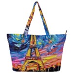 Eiffel Tower Starry Night Print Van Gogh Full Print Shoulder Bag