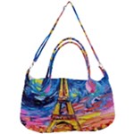 Eiffel Tower Starry Night Print Van Gogh Removable Strap Handbag