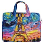 Eiffel Tower Starry Night Print Van Gogh MacBook Pro 13  Double Pocket Laptop Bag