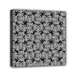 Ethnic symbols motif black and white pattern Mini Canvas 6  x 6  (Stretched)