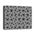 Ethnic symbols motif black and white pattern Canvas 10  x 8  (Stretched)