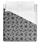 Ethnic symbols motif black and white pattern Duvet Cover (Queen Size)