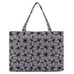 Ethnic symbols motif black and white pattern Zipper Medium Tote Bag