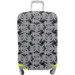 Ethnic symbols motif black and white pattern Luggage Cover (Large) from UrbanLoad.com
