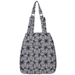 Ethnic symbols motif black and white pattern Center Zip Backpack