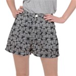 Ethnic symbols motif black and white pattern Women s Ripstop Shorts