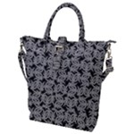 Ethnic symbols motif black and white pattern Buckle Top Tote Bag