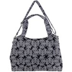 Ethnic symbols motif black and white pattern Double Compartment Shoulder Bag