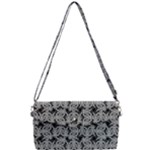 Ethnic symbols motif black and white pattern Removable Strap Clutch Bag