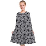 Ethnic symbols motif black and white pattern Kids  Midi Sailor Dress