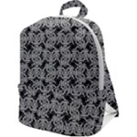 Ethnic symbols motif black and white pattern Zip Up Backpack