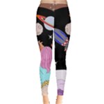 Girl Bed Space Planets Spaceship Rocket Astronaut Galaxy Universe Cosmos Woman Dream Imagination Bed Everyday Leggings 