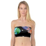 Girl Bed Space Planets Spaceship Rocket Astronaut Galaxy Universe Cosmos Woman Dream Imagination Bed Bandeau Top