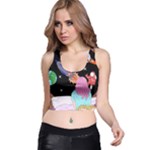 Girl Bed Space Planets Spaceship Rocket Astronaut Galaxy Universe Cosmos Woman Dream Imagination Bed Racer Back Crop Top