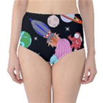 Girl Bed Space Planets Spaceship Rocket Astronaut Galaxy Universe Cosmos Woman Dream Imagination Bed Classic High-Waist Bikini Bottoms