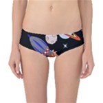 Girl Bed Space Planets Spaceship Rocket Astronaut Galaxy Universe Cosmos Woman Dream Imagination Bed Classic Bikini Bottoms