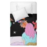Girl Bed Space Planets Spaceship Rocket Astronaut Galaxy Universe Cosmos Woman Dream Imagination Bed Duvet Cover Double Side (Single Size)