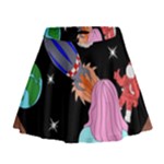 Girl Bed Space Planets Spaceship Rocket Astronaut Galaxy Universe Cosmos Woman Dream Imagination Bed Mini Flare Skirt