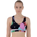 Girl Bed Space Planets Spaceship Rocket Astronaut Galaxy Universe Cosmos Woman Dream Imagination Bed Back Weave Sports Bra