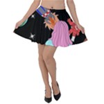 Girl Bed Space Planets Spaceship Rocket Astronaut Galaxy Universe Cosmos Woman Dream Imagination Bed Velvet Skater Skirt