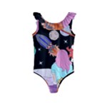 Girl Bed Space Planets Spaceship Rocket Astronaut Galaxy Universe Cosmos Woman Dream Imagination Bed Kids  Frill Swimsuit