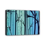 Nature Outdoors Night Trees Scene Forest Woods Light Moonlight Wilderness Stars Mini Canvas 7  x 5  (Stretched)