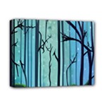 Nature Outdoors Night Trees Scene Forest Woods Light Moonlight Wilderness Stars Deluxe Canvas 14  x 11  (Stretched)