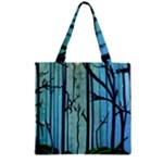 Nature Outdoors Night Trees Scene Forest Woods Light Moonlight Wilderness Stars Zipper Grocery Tote Bag