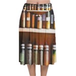 Alcohol Apothecary Book Cover Booze Bottles Gothic Magic Medicine Oils Ornate Pharmacy Velvet Flared Midi Skirt