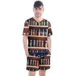 Alcohol Apothecary Book Cover Booze Bottles Gothic Magic Medicine Oils Ornate Pharmacy Men s Mesh T-Shirt and Shorts Set