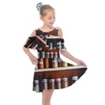 Alcohol Apothecary Book Cover Booze Bottles Gothic Magic Medicine Oils Ornate Pharmacy Kids  Shoulder Cutout Chiffon Dress