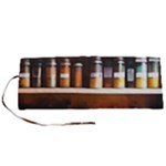 Alcohol Apothecary Book Cover Booze Bottles Gothic Magic Medicine Oils Ornate Pharmacy Roll Up Canvas Pencil Holder (S)