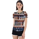 Alcohol Apothecary Book Cover Booze Bottles Gothic Magic Medicine Oils Ornate Pharmacy Back Cut Out Sport T-Shirt