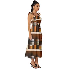 Tie-Strap Tiered Midi Chiffon Dress 