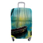 Swamp Bayou Rowboat Sunset Landscape Lake Water Moss Trees Logs Nature Scene Boat Twilight Quiet Luggage Cover (Small)
