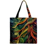 Outdoors Night Setting Scene Forest Woods Light Moonlight Nature Wilderness Leaves Branches Abstract Zipper Grocery Tote Bag