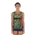 Outdoors Night Setting Scene Forest Woods Light Moonlight Nature Wilderness Leaves Branches Abstract Sport Tank Top 