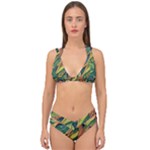 Outdoors Night Setting Scene Forest Woods Light Moonlight Nature Wilderness Leaves Branches Abstract Double Strap Halter Bikini Set