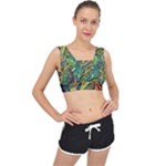 Outdoors Night Setting Scene Forest Woods Light Moonlight Nature Wilderness Leaves Branches Abstract V-Back Sports Bra